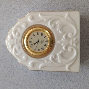 Vintage Lenox Sandhurst Clock Beige with Gold